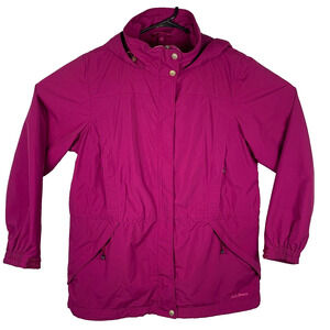 L.L. Bean Coat Misses' Large Regular Jacket Hooded Parka Purple Mid Length Gorp